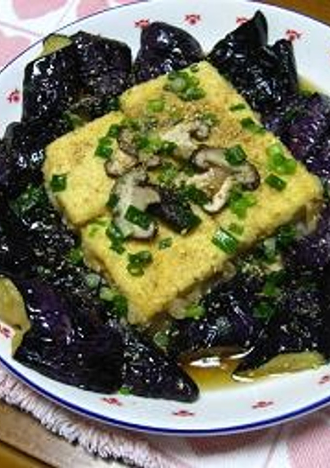 豆腐となすの揚げびたししいたけだし風味-レシピのメイン写真