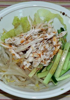 鶏むね肉とキュウリ、もやしの中華風サラダ-レシピのメイン写真