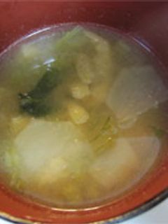 簡単♪カブと油揚げの味噌汁-レシピのメイン写真