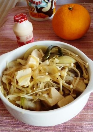 電子レンジですき焼き風お豆腐の煮もの-レシピのメイン写真