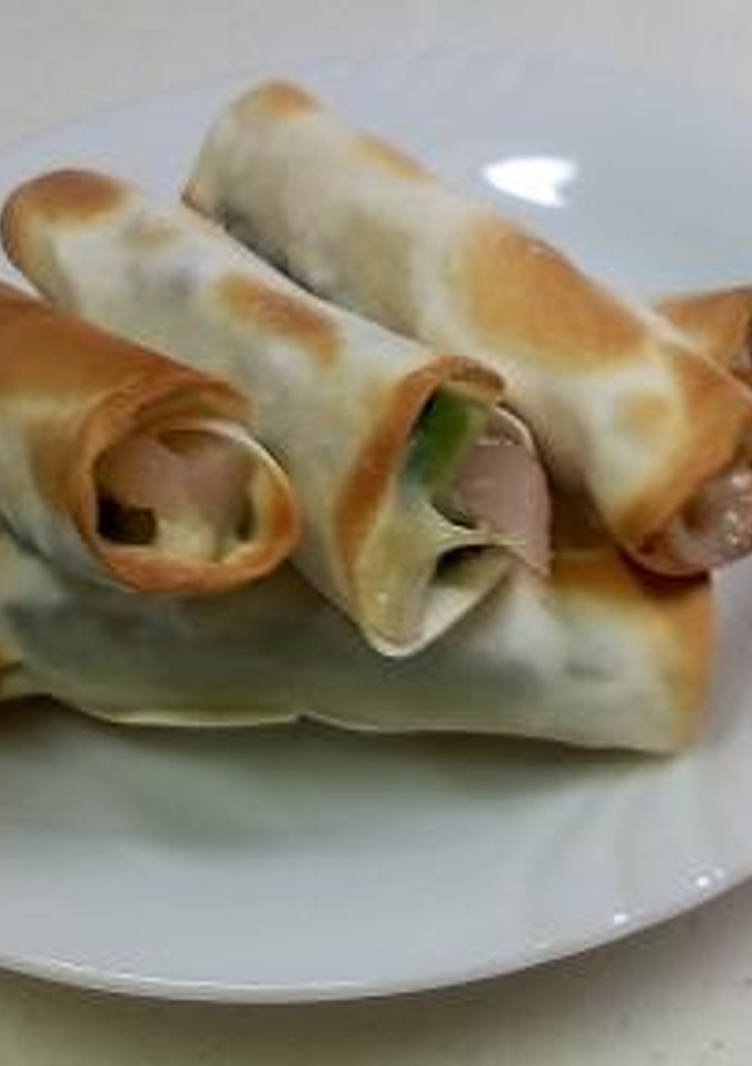 新生姜とゴーヤの餃子の皮巻き焼き-レシピのメイン写真