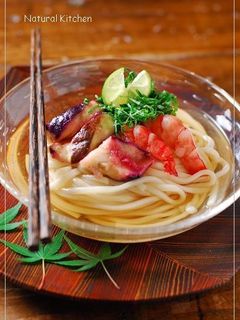 茄子と大葉の冷やしぶっかけうどん-レシピのメイン写真