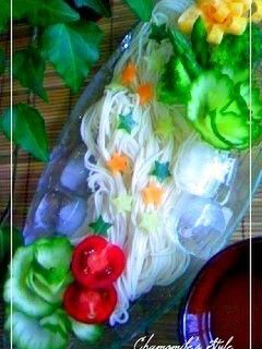 七夕そうめん飾りに胡瓜のお花-レシピのメイン写真