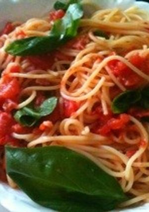 トマトとバジルの冷製パスタ-レシピのメイン写真