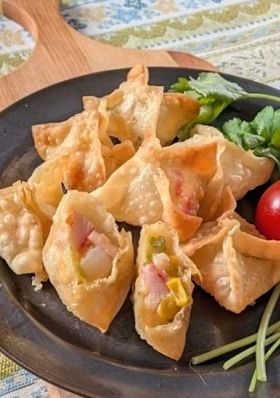 植物性チーズＰシュレッド入り揚げワンタン-レシピのメイン写真