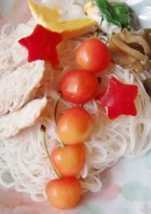 ５色のそうめん飾り-レシピのメイン写真