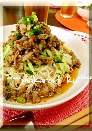 チリソースひき肉のぶっかけそうめん☆-レシピのメイン写真