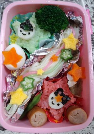 七夕 天の川 そうめん キャラ弁-レシピのメイン写真