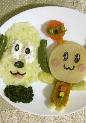一歳　わんわん　うーたん　お祝いプレート-レシピのメイン写真