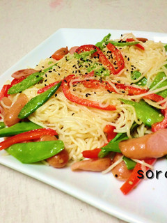 残りものde焼きそうめん♪-レシピのメイン写真
