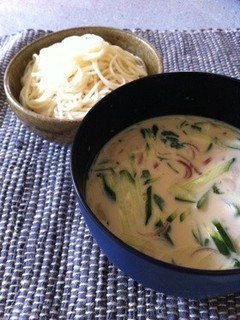 冷たい豆乳でそうめん-レシピのメイン写真