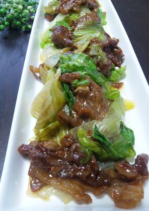 牛肉とレタスの炒め・中華風に♪-レシピのメイン写真