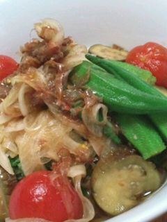 夏野菜の『ぶっかけ』素麺-レシピのメイン写真