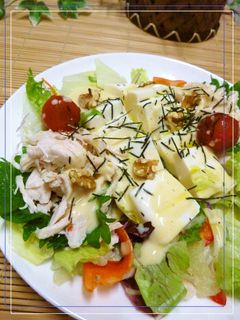 フレッシュ野菜と豆腐の和風サラダ-レシピのメイン写真
