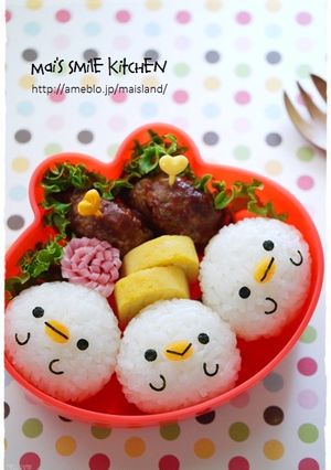 仲良しヒヨコおにぎり＊キャラ弁-レシピのメイン写真