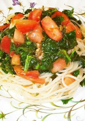 モロヘイヤとトマトの冷製パスタ-レシピのメイン写真