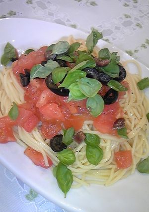 トマトとバジルの冷製パスタ-レシピのメイン写真