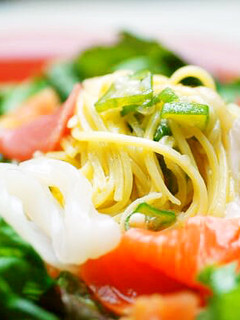 オクラとお刺身の冷製パスタ-レシピのメイン写真