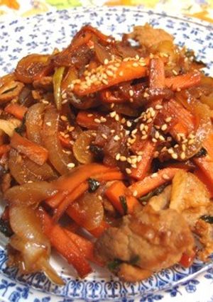 ☆豚モモ肉のプルコギ風炒め物-レシピのメイン写真