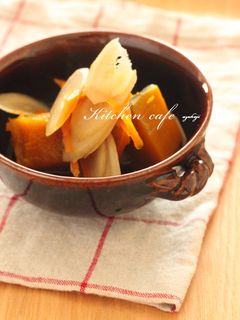 ストウブでごぼうたっぷりかぼちゃの煮物-レシピのメイン写真