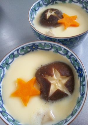 後乗せで人参が沈まない☆七夕茶わん蒸し☆-レシピのメイン写真