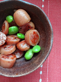 枝豆再利用♪お弁当にも☆ウインナ炒め*-レシピのメイン写真