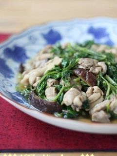 小松菜と鶏の辛子煮びたし-レシピのメイン写真