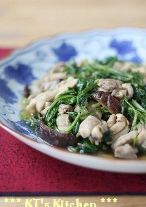 小松菜と鶏の辛子煮びたし-レシピのメイン写真