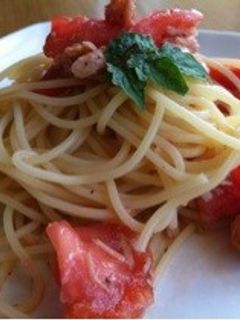 夏に!冷たい★旨トマトツナ冷製パスタ★-レシピのメイン写真