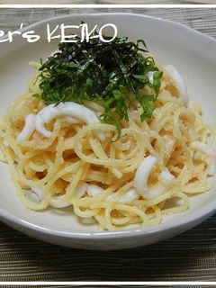 【農家のレシピ】青しそとイカのタラコスパ-レシピのメイン写真