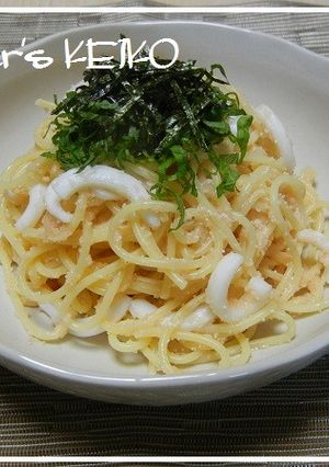 【農家のレシピ】青しそとイカのタラコスパ-レシピのメイン写真