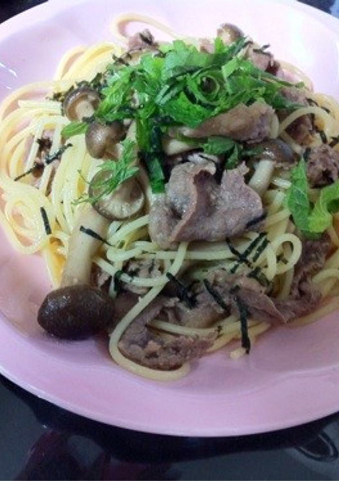 簡単おいしい牛肉とキノコの和風パスタ☆-レシピのメイン写真
