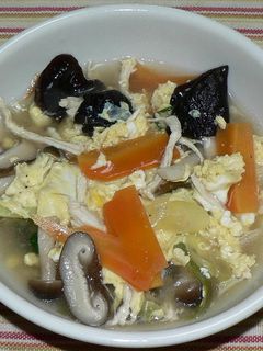 鶏むね肉ときのこの中華風かき玉スープ-レシピのメイン写真