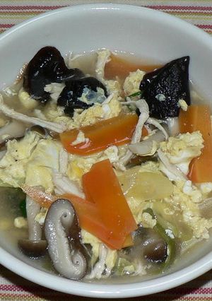 鶏むね肉ときのこの中華風かき玉スープ-レシピのメイン写真