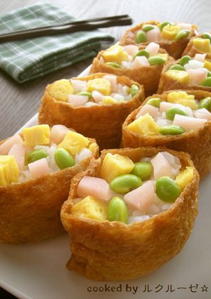 新生姜と枝豆の彩りいなり-レシピのメイン写真