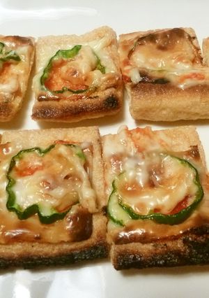 ✿油揚げで簡単！ピザ風おつまみ✿-レシピのメイン写真