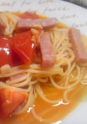 トマトのスープパスタ☆厚切りハムで☆-レシピのメイン写真
