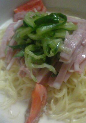 見た目も涼しい☆冷たいクリームパスタ-レシピのメイン写真