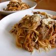 * ナスときのこの牛肉ケチャップパスタ*