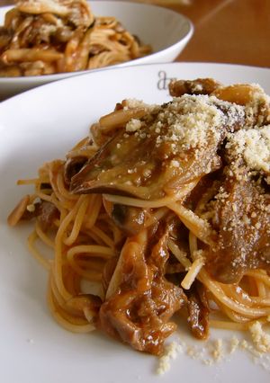 * ナスときのこの牛肉ケチャップパスタ*-レシピのメイン写真