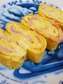 ❤カニカマ&ハムチーズの卵焼き❤-レシピのメイン写真