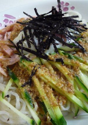 簡単♪温泉卵のせ味噌味きねうち冷麺-レシピのメイン写真