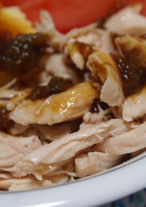 電子レンジで味付き蒸し鶏-レシピのメイン写真