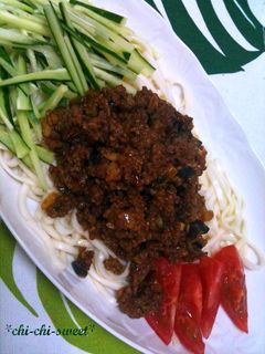 ジューシーこってり肉味噌うどん♪-レシピのメイン写真