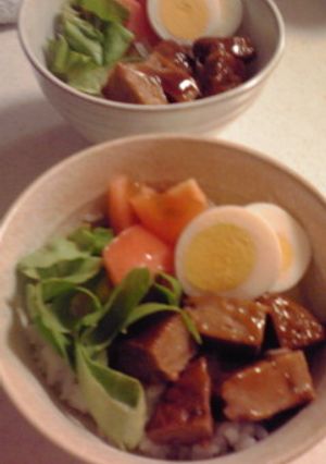 簡単ハンバーグ丼-レシピのメイン写真