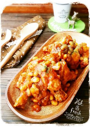 鶏手羽元とお豆さんnoパインケチャ煮-レシピのメイン写真