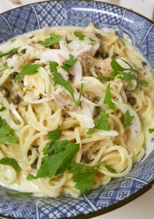 カマンベールとケッパーの味わいパスタ-レシピのメイン写真