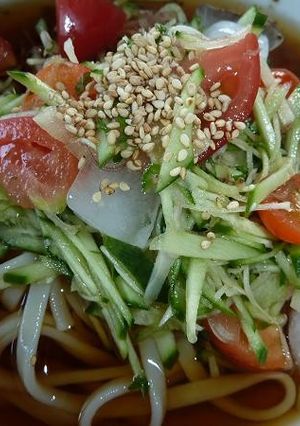 冷たい香味野菜うどん～♪-レシピのメイン写真