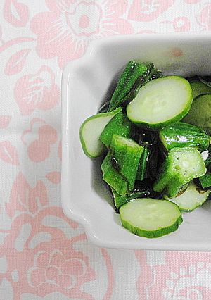 しそ入り＊きゅうりとオクラのもずく和え-レシピのメイン写真