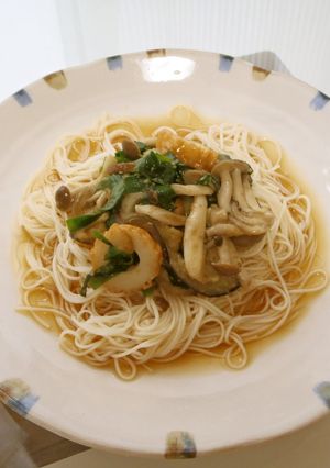 なすとしめじのゴマだれそうめん♪-レシピのメイン写真